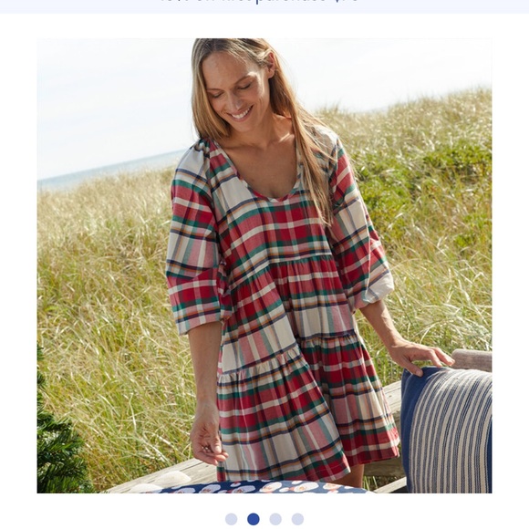 NWT Pink Chicken Women’s Michelle Dress in Holiday Tartan * - Picture 1 of 6